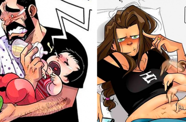 Artista continua ilustrando a vida com sua esposa, agora com filhos!