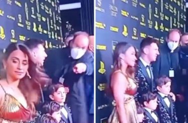 Messi se recusa a ter sua esposa afastada das fotos depois de ganhar a Bola de Ouro