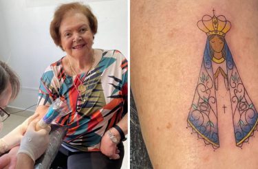 Avó de 91 anos tatua Nossa Senhora para neto passar em Medicina
