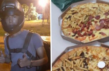 Mãe pediu pizza para ajudar o filho entregador em seu primeiro dia de trabalho. Ela estava orgulhosa
