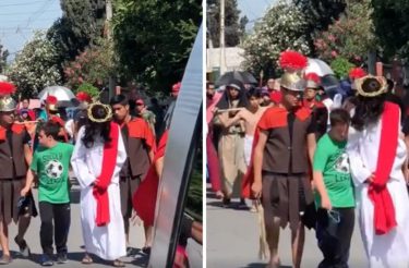 Menino com Síndrome de Down conforta ‘Jesus’ durante Via Sacra no México – veja vídeo