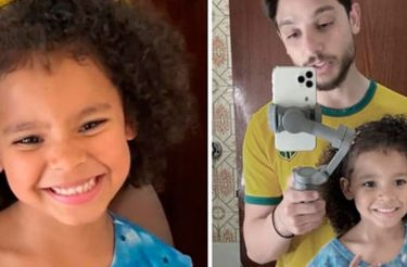 “Sou maravilhosa.” Depois de filha ter cabelo afro chamado de “sujo e feio”, pai a ajuda a se amar! [Vídeo]