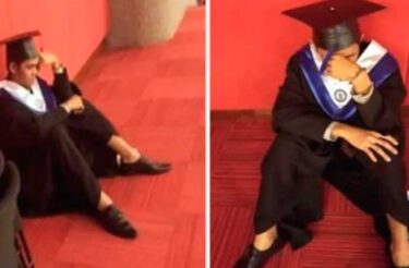 Jovem chora em formatura, porque sua família o deixou sozinho… outra vez!